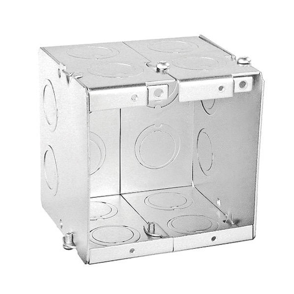 Electrical Box, 42 cu in, Masonry Box Type, 2 Gangs, Steel